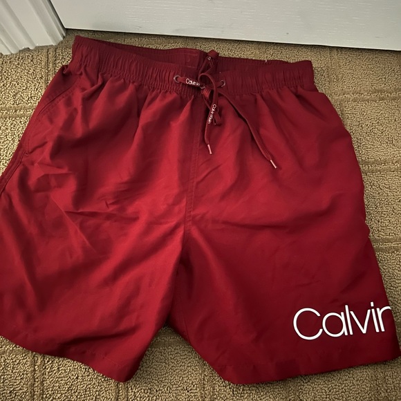 Shorts Calvin Klein Bathing Suit Maroon Poshmark